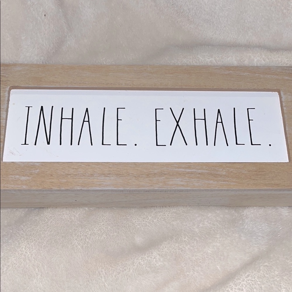 Rae Dunn inhale exhale Wooden Framed Inspirational Sign